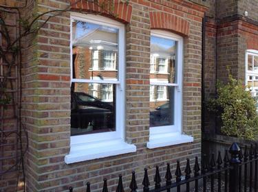 newly installed sash windows on a home